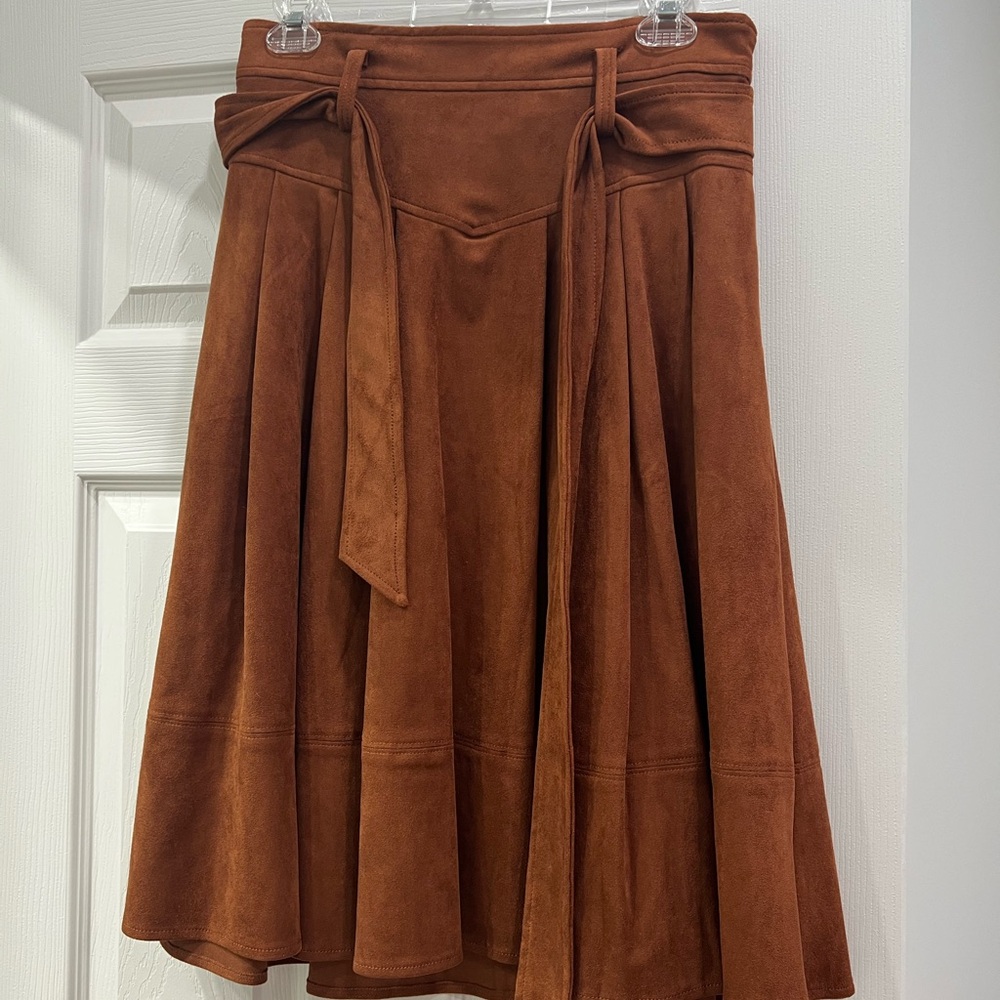 NWT Anthropologie Brown Suede Skirt
